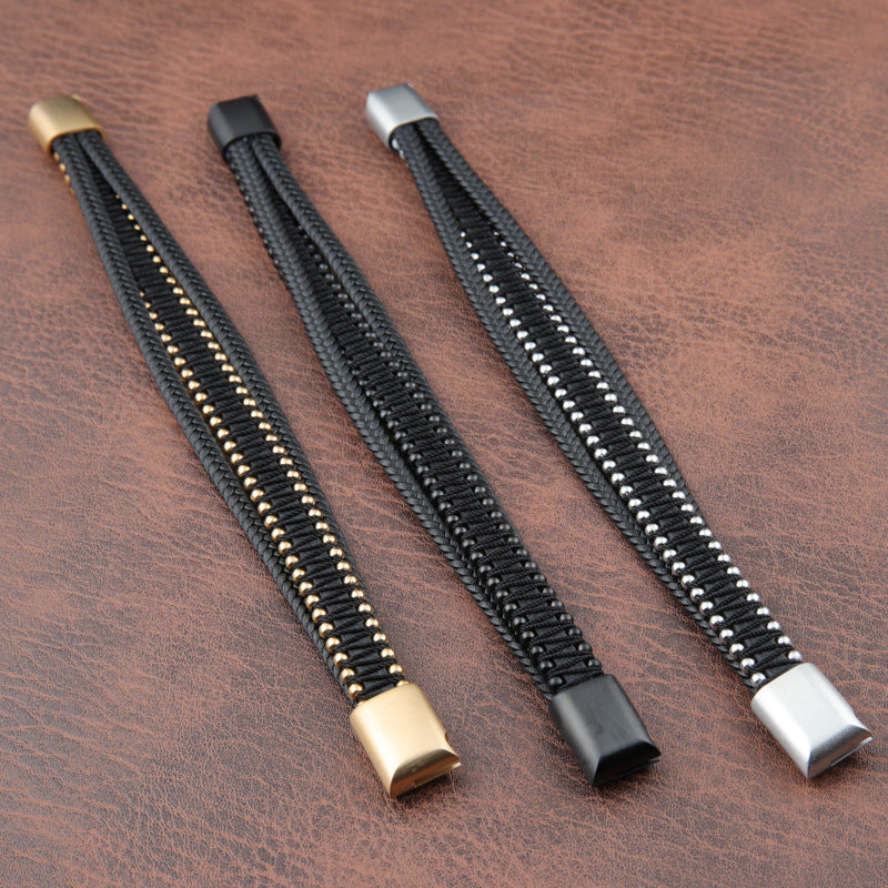 Beads and Lacing Leather Bracelet