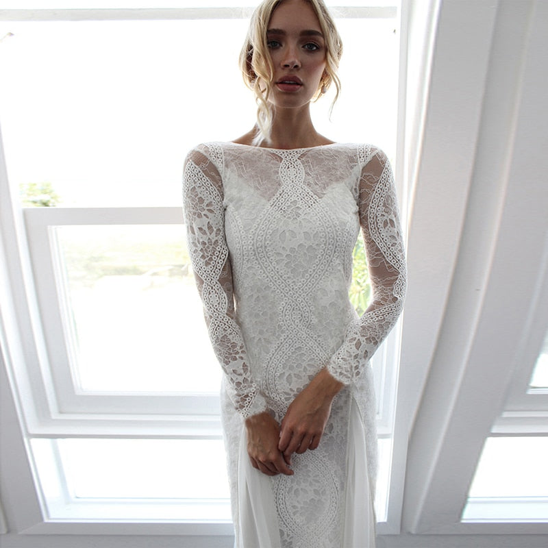 Pamela Backless Lace Dress