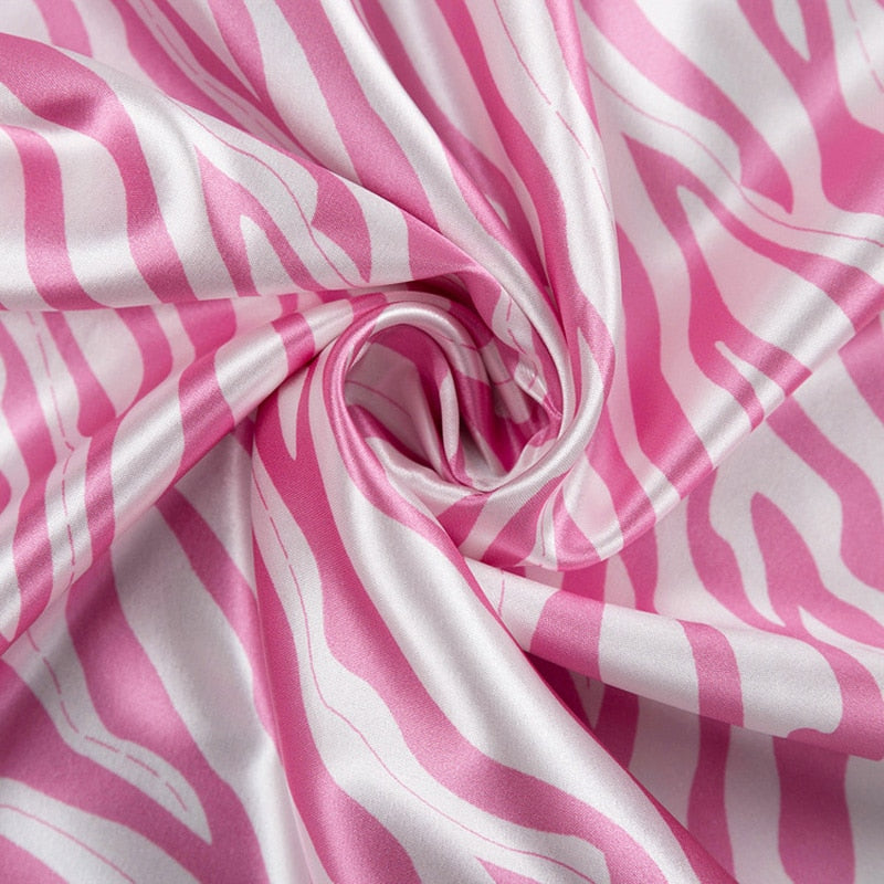 Pink Zebra Midi Mermaid Satin Skirts