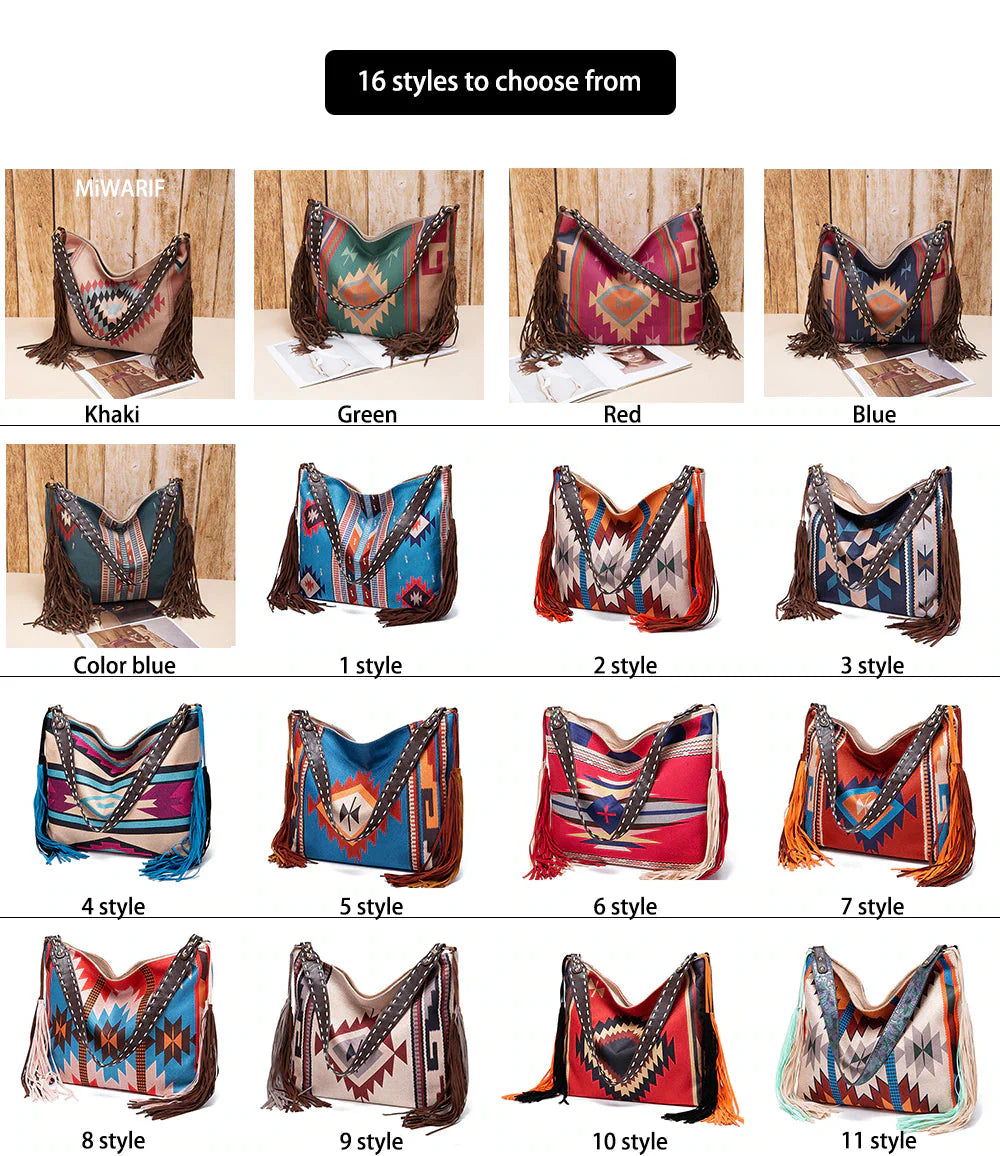 Raelynn Tribal Prints Western Shoulder Bags - 16 Colors