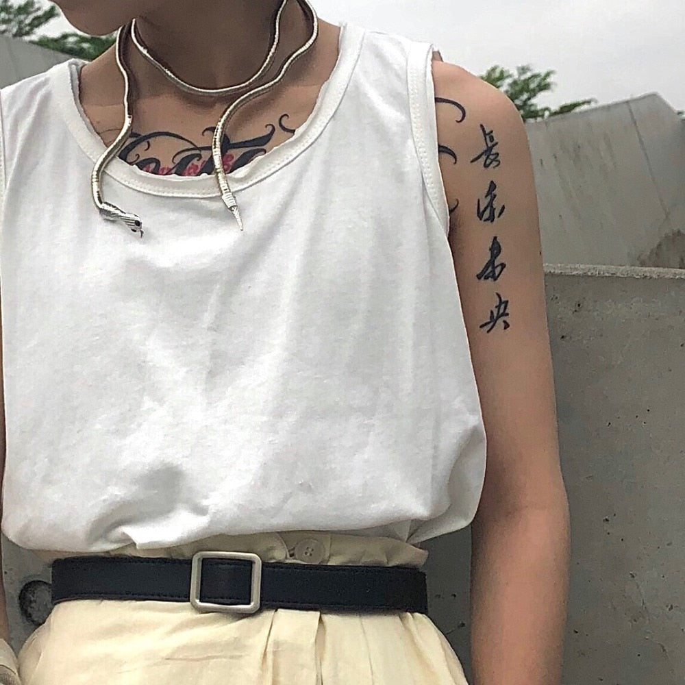 Rayna Serpentine Metal Necklace and Bracelet - 3 Colors