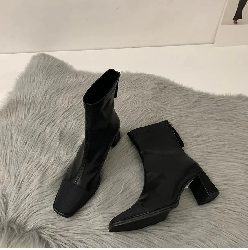Anja Cap Toe Ankle Sock Boots