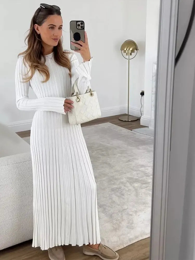 Allegra Minimalist Maxi Knit Dress