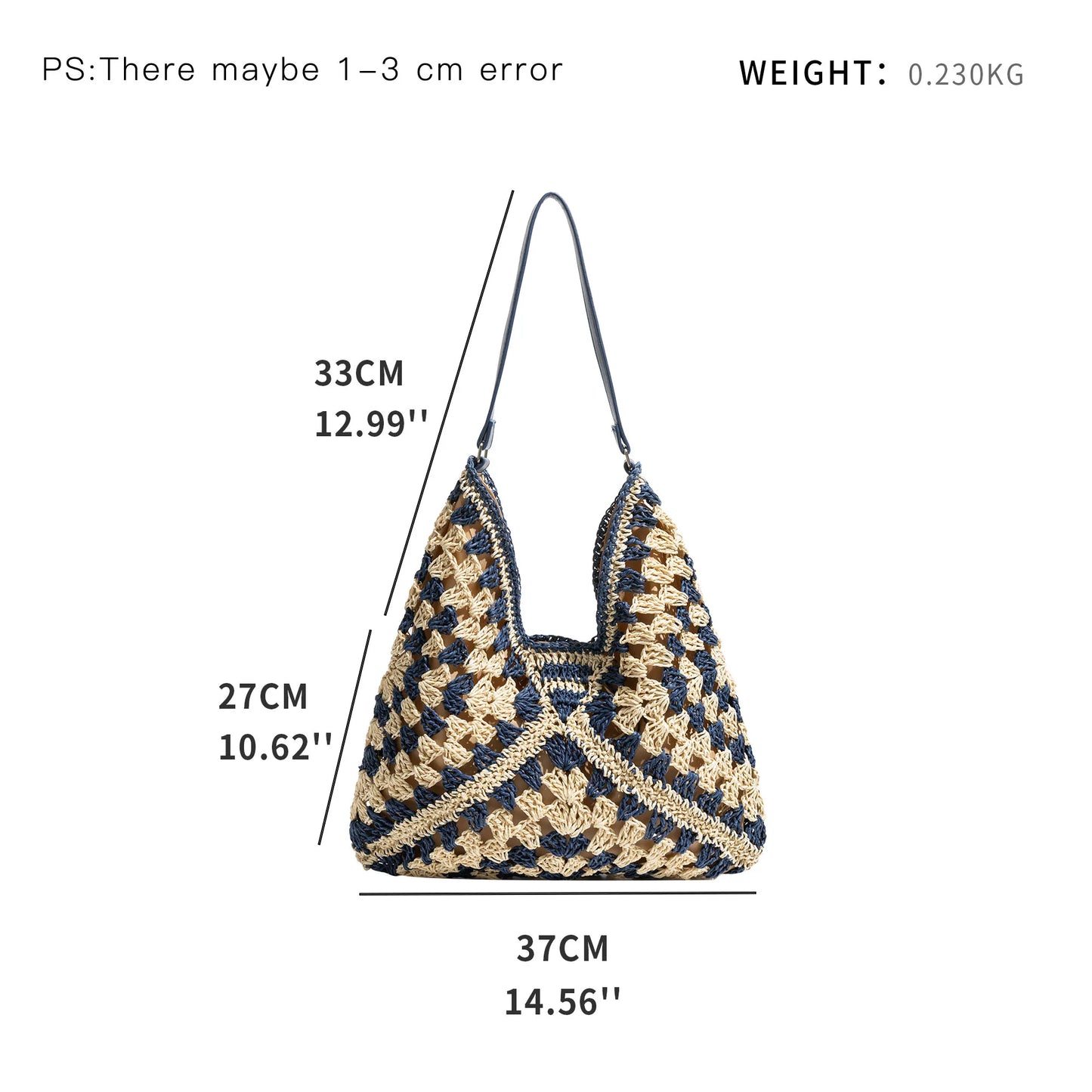 Esperanza Stripe Bohemian Straw Hobo Bags