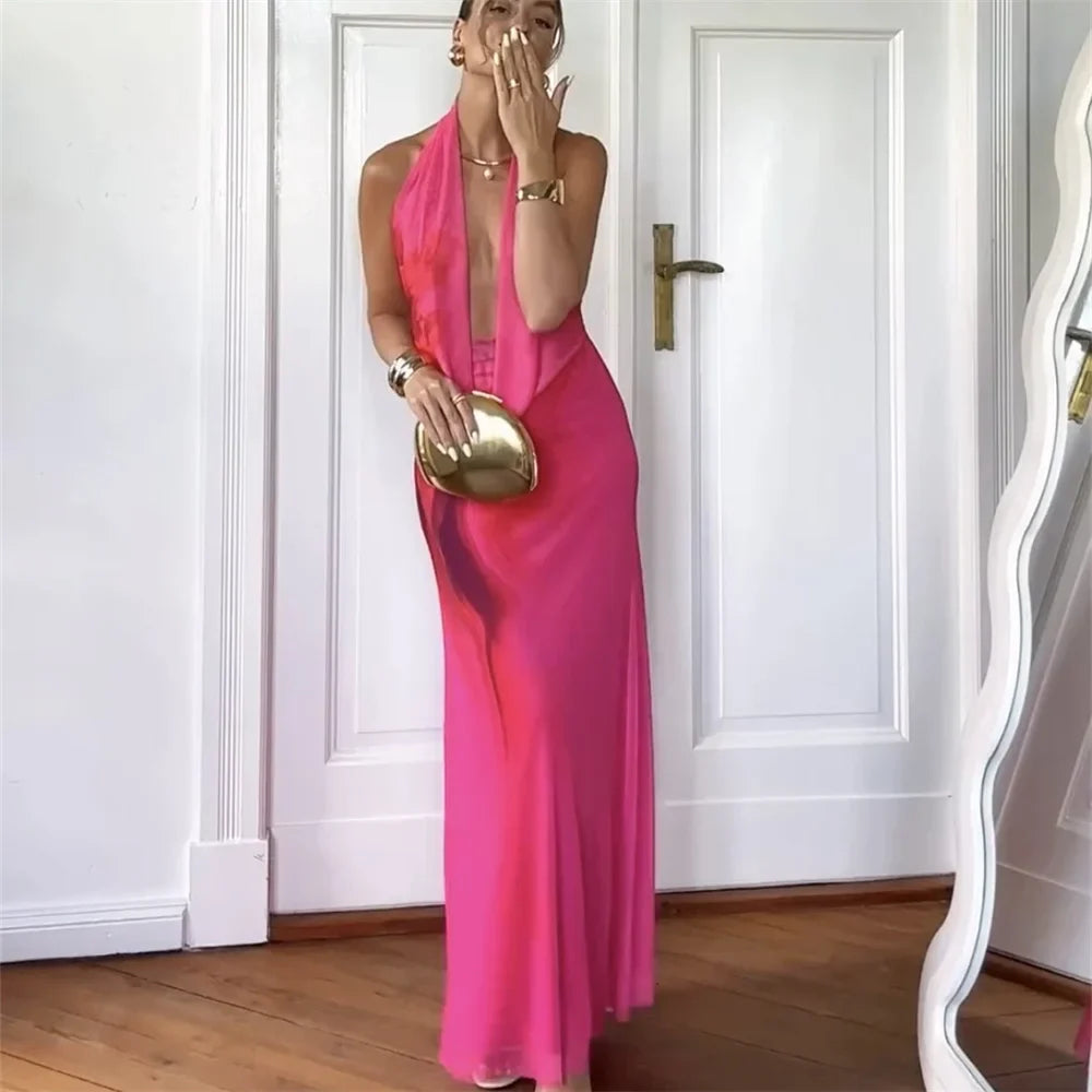 Drape Tie Dye Slim Floral Dress