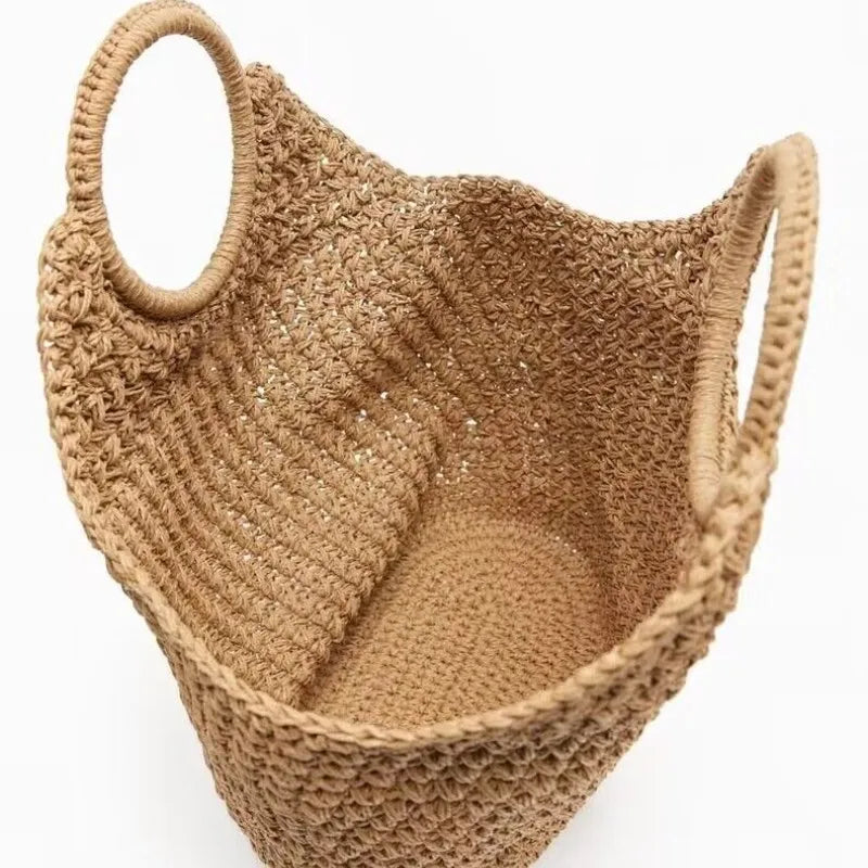 Portia Casual Straw Market Tote Bag