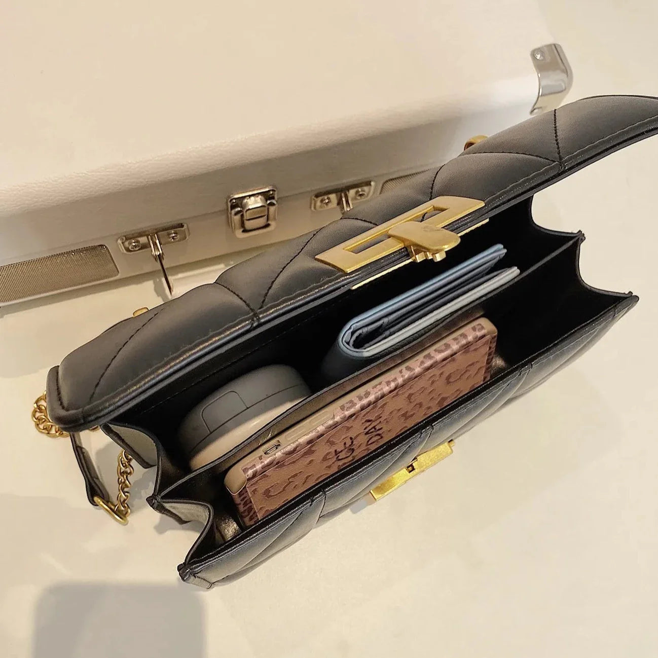 Willemina Square Quilted Flap Bag