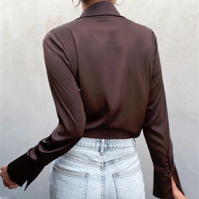 Elegant Office Satin Blouse