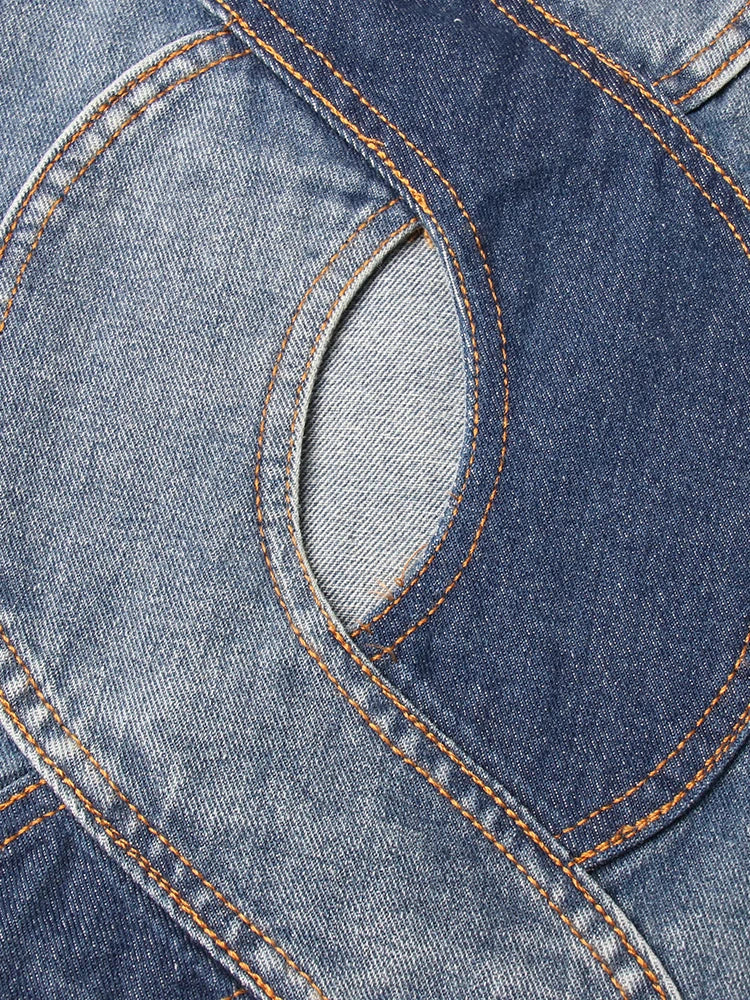 Rumia Wave Cut Out Denim Jacket