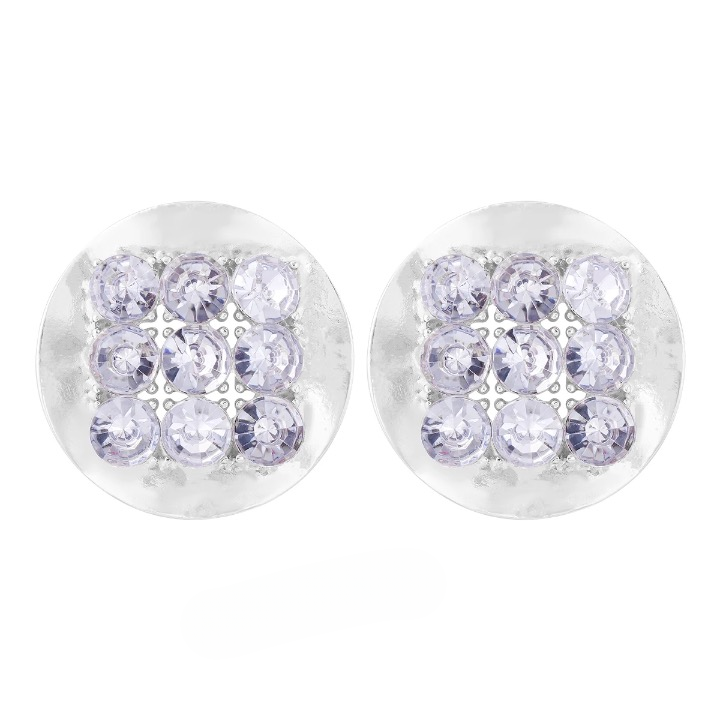 Njeri Rhinestone Disk Stud Earrings
