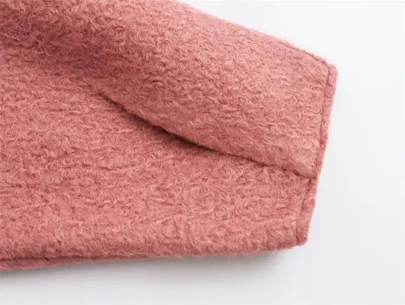 Cassi Pink Woolen Boulce Sweatshirts
