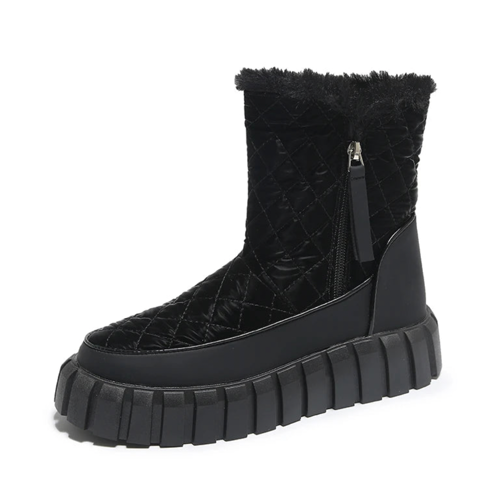 Geneva Quilted Plush Lined Platform Winter Boots