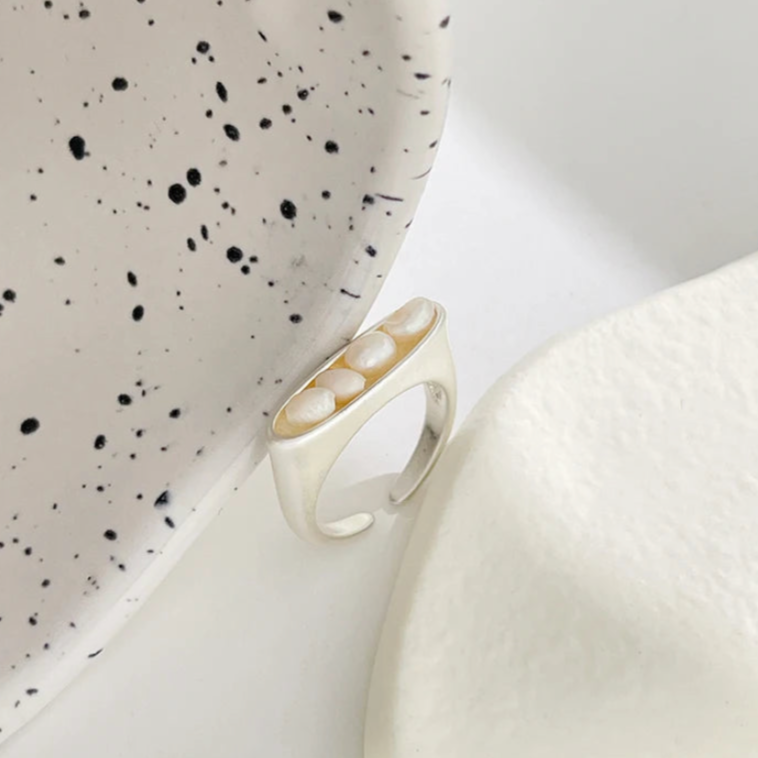 Pearl Pea Pods Rings - Gold or Silver