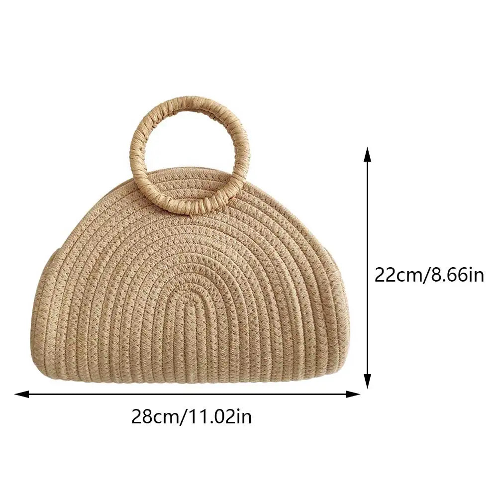 Ceren Woven Half Moon Bag