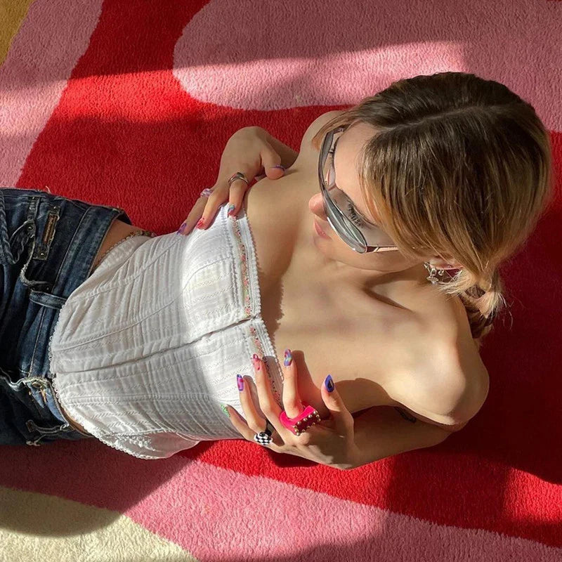 Floral Patchwork Strapless Corset