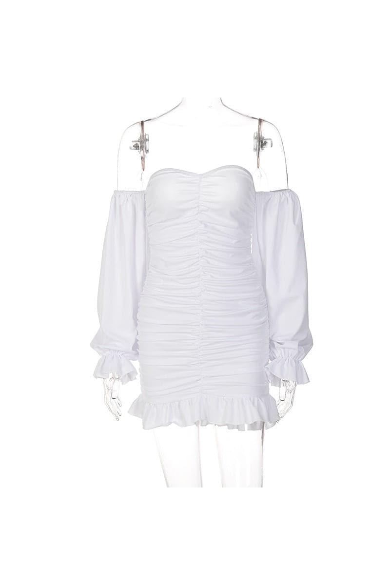 Word Tube Top Ruffle Lace Bag Hip Dress