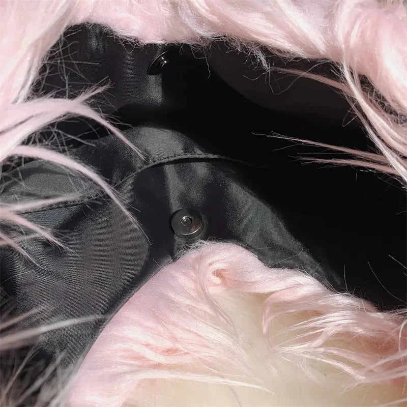 Shaggy Faux Fur Jumbo Hobo Bags