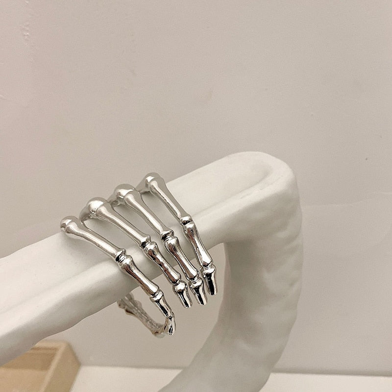 Silver Skull Hand Cuff Bracelet - 3 Colors