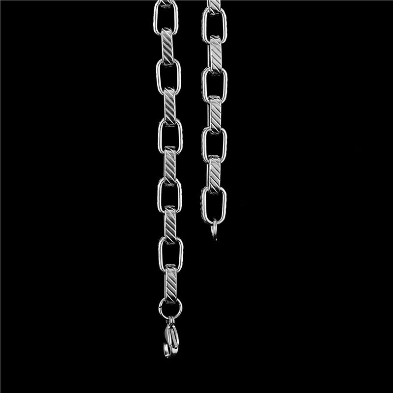 Simple Diagonal Stripe Chain Link Necklace