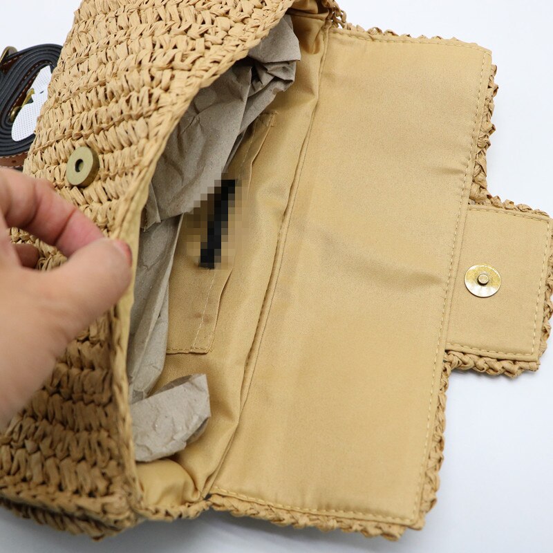 Siti Straw Baguette Clutch Bag