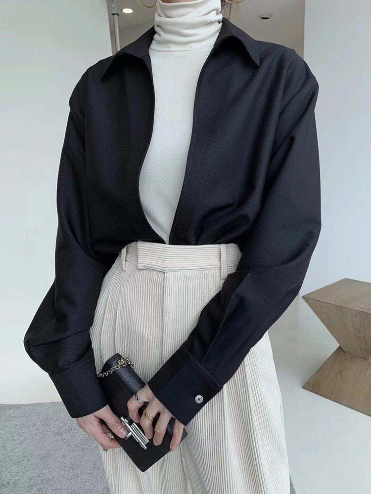 Tori Deep Front Cut Tunic Blouse - 3 Colors