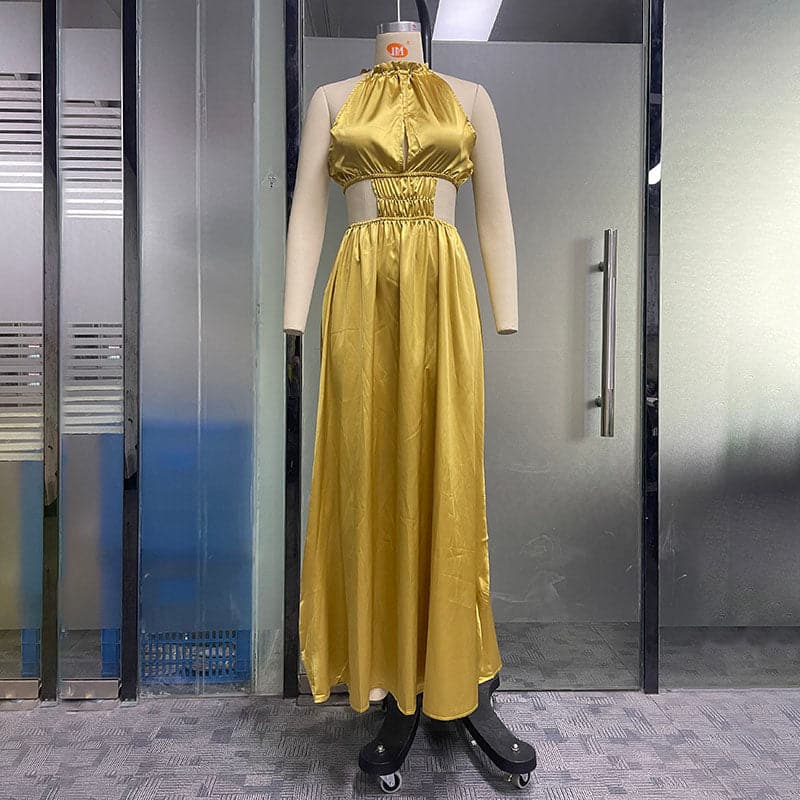 Wefads Metallic Color Long Dress