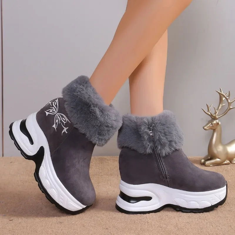 Winter Boots Thick Bottom Ankle Boots New Warm and Comfortable Snow Boots for Plush Fashionable Ladies Shoes