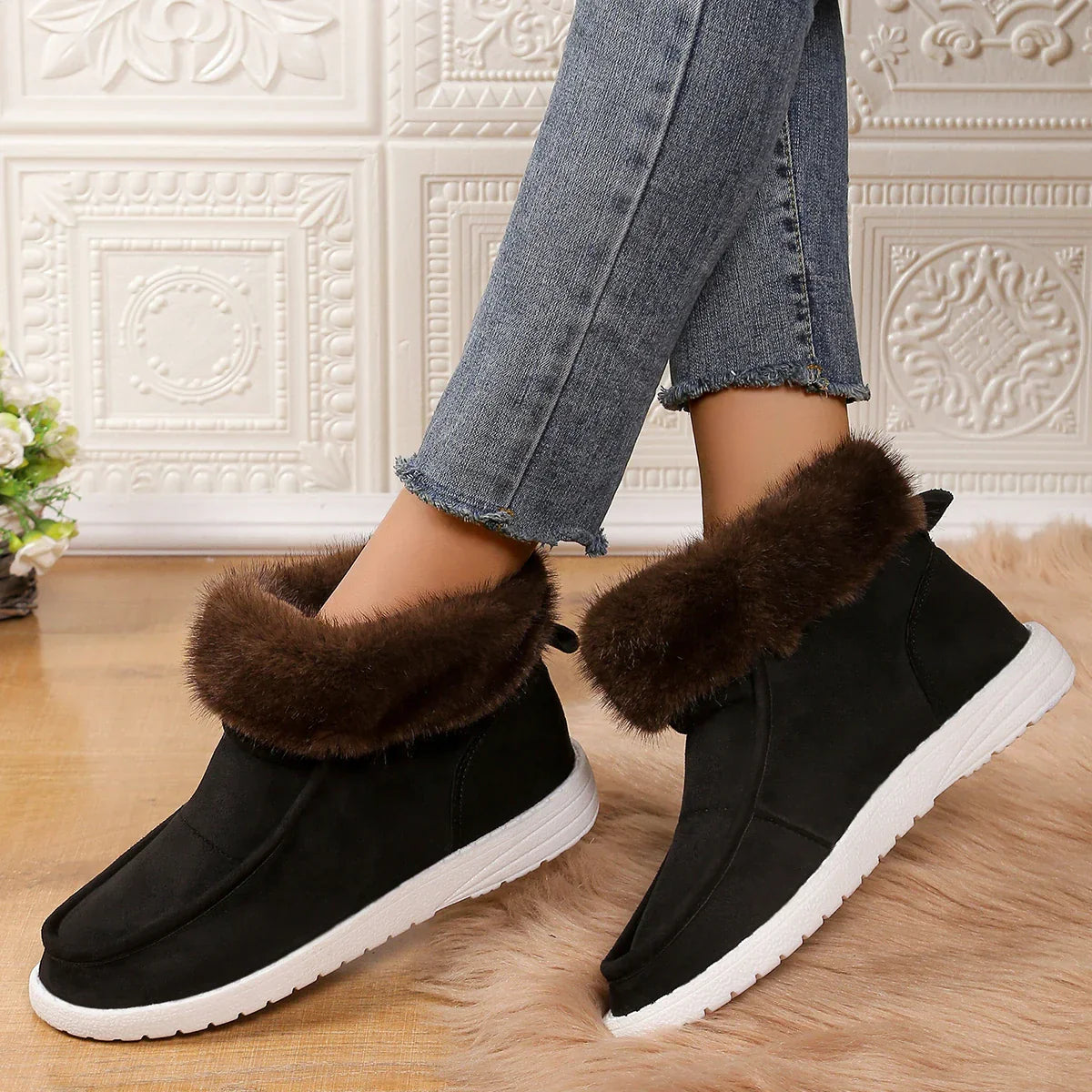 Boots Winter New Thickening Plush Warm Snow Boots Plus Size Comfortable Soft Cotton Shoes for Botas De Mujer