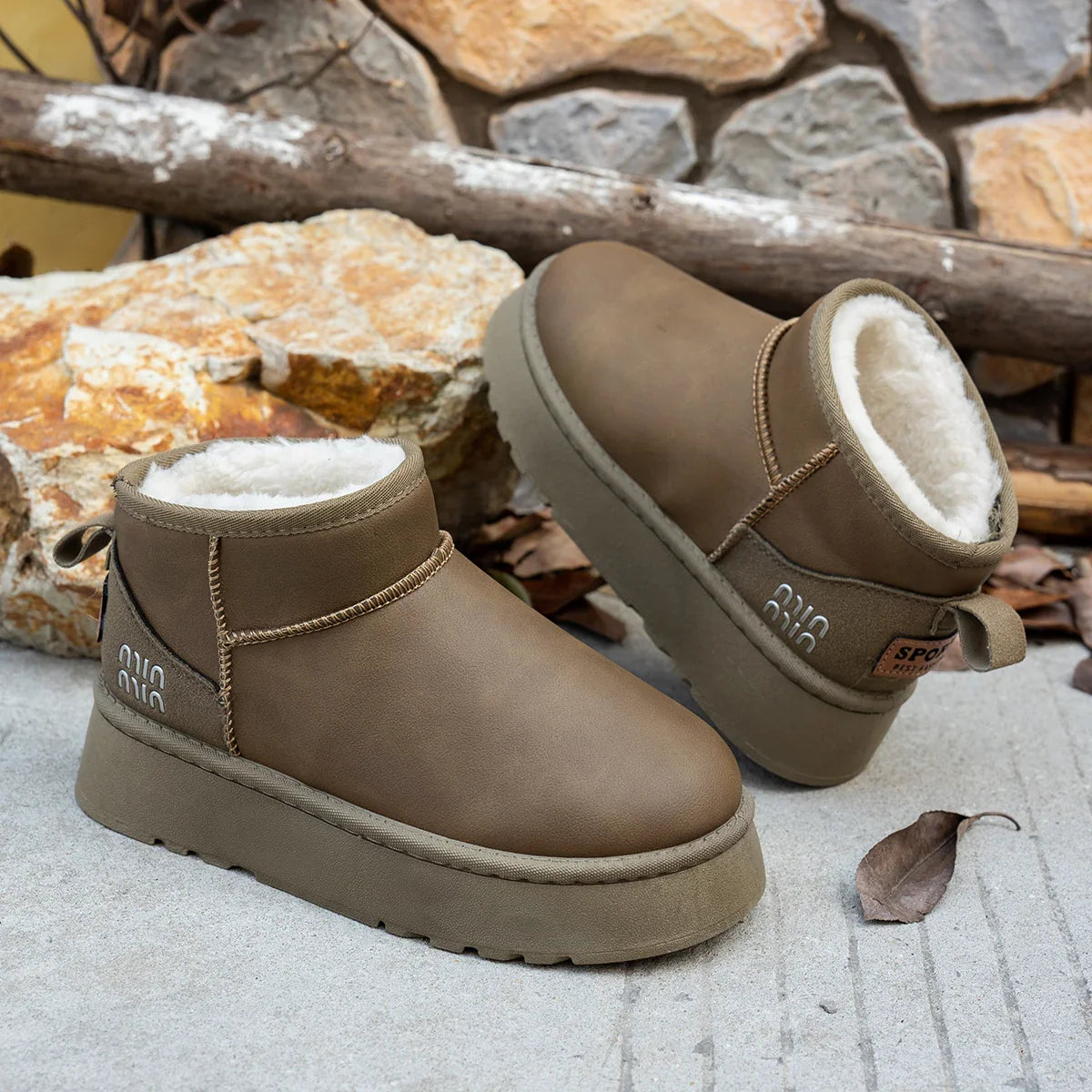 Boots Winter Short Plush Warm Snow Boots Casual Flat Shoes New Comfortable Chelsea Ankle Boots Botas De Mujer