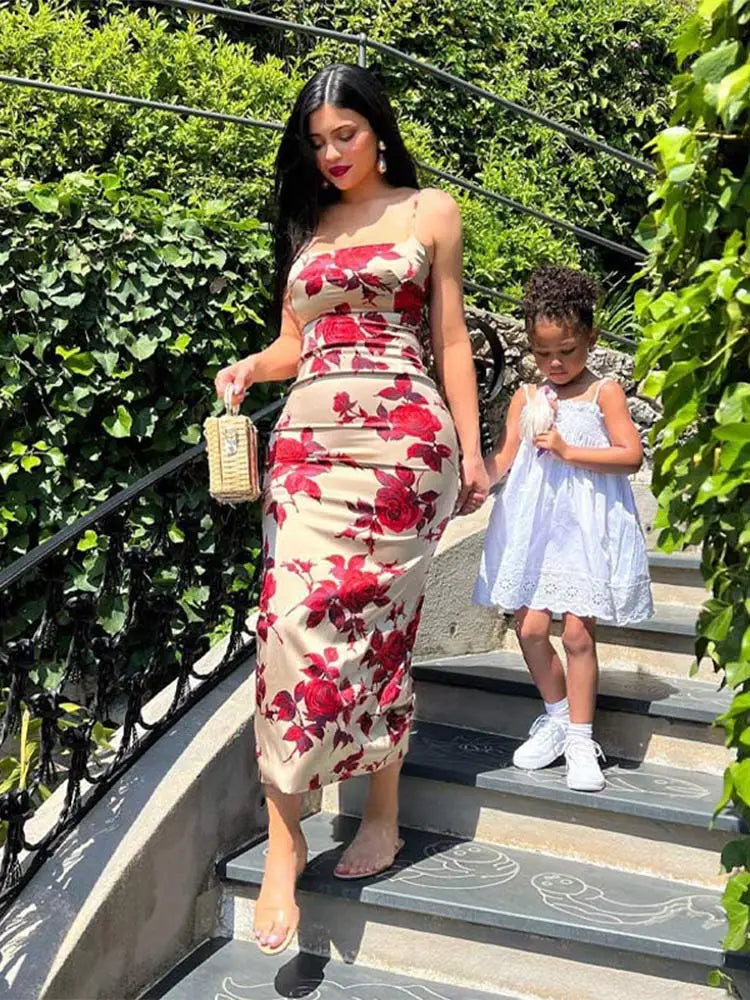 Floral Bodycon Beach Vacation Streetwear Summer Wholesale Business Midi Dresses