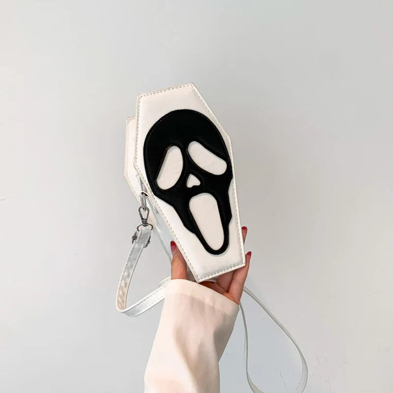 Gothic PU Leather Coffin Shape Punk Style Long Wallet Portable Bag