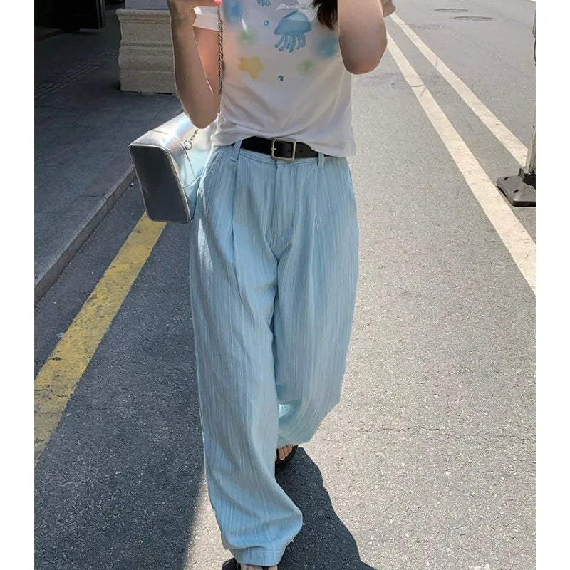 Autumn Ladies Fashionable Straight Wide Leg Sweatpants