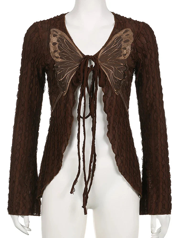 Vintage 2000s Grunge Lace-Up Cardigans