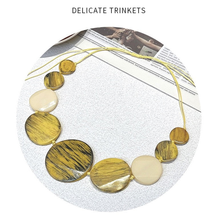 Zurah Colorful Circle Tribal Bib Necklaces - 6 Colors