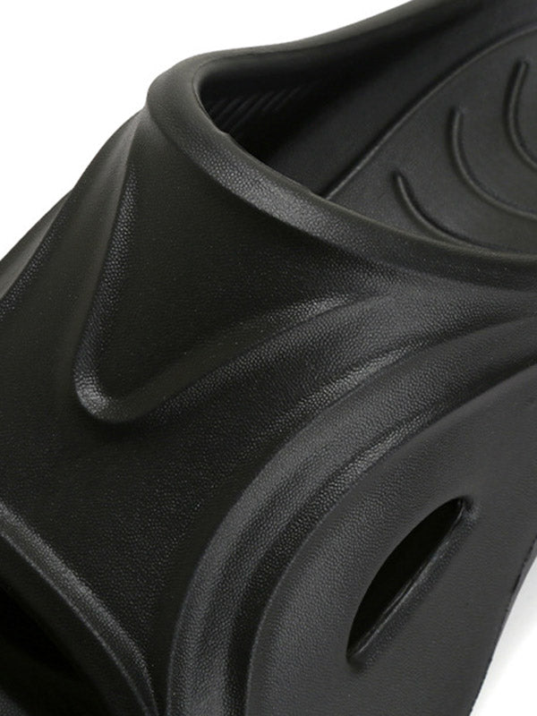 Hollow Solid Color Platform Shoes Slippers