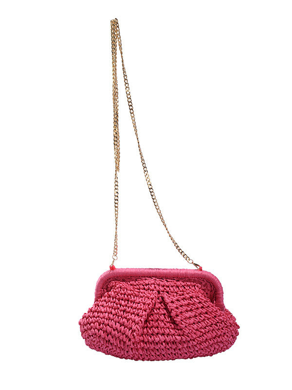 Chains Solid Color Satchels Crossbody Bags