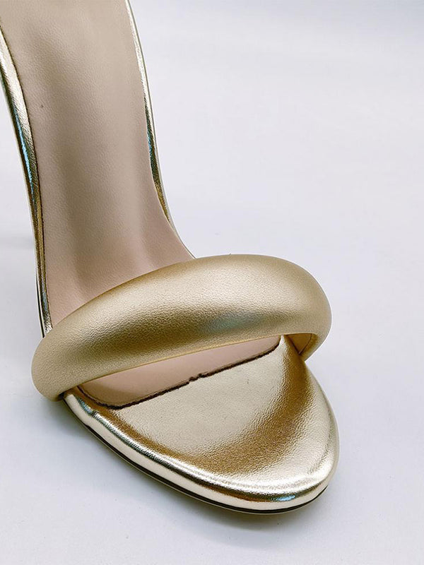 Solid Color Zipper Peep Toe Stilettos Pumps Sandals