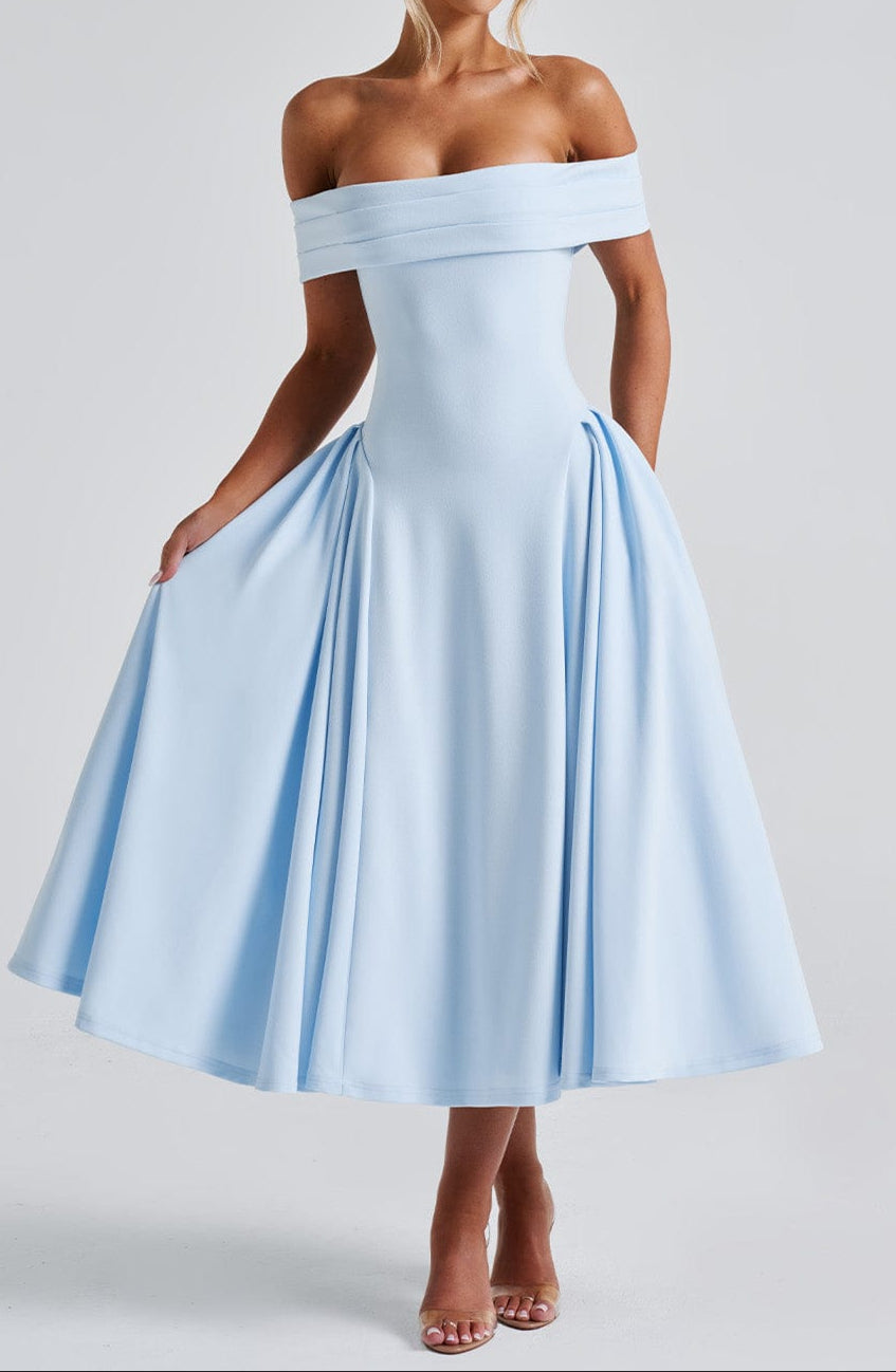 Viola Midi Dress - Blue