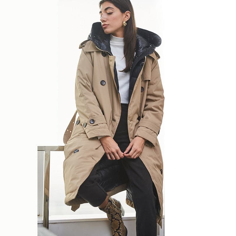Winter British Duck Down Trench Coat