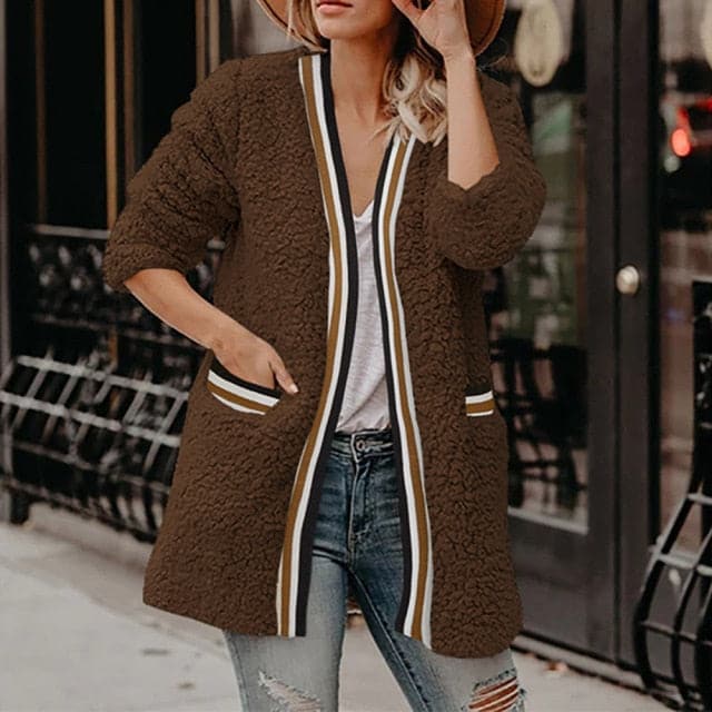 Women's Fashion Teddy Jacket Young Warm Spring Windbreaker Slim Jacket Western Casual Christmas Wild Personality hot sale