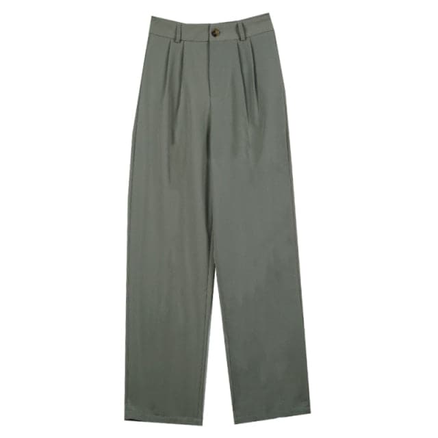 Spring New Office Lady High Quality Elegant Casual Fashion Wide Leg Female Pants Hot Sales