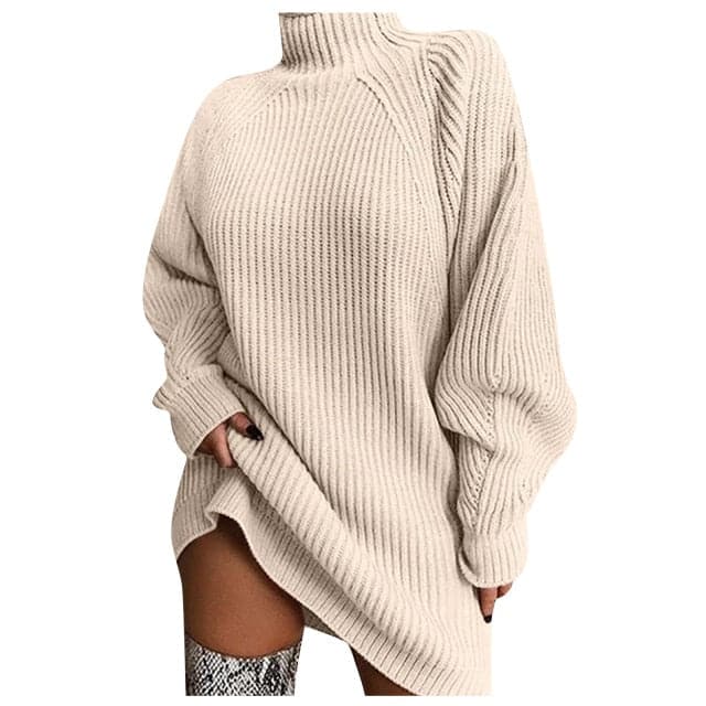 Fashion Long Sleeve Knitted Mini Dresses