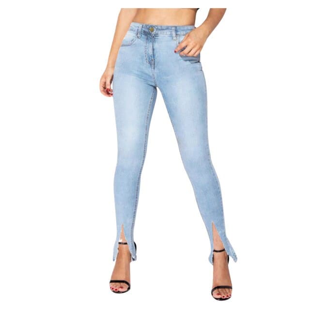 High Waist Slim Band Denim Pants
