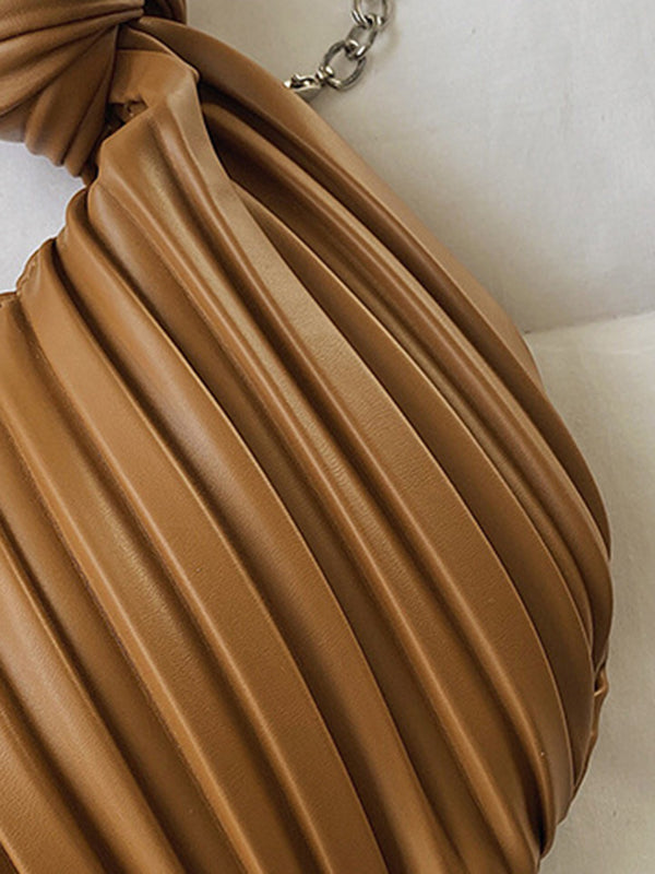 Pleated Split-Joint Zipper Shoulder Bags Handbags Bags Accessories