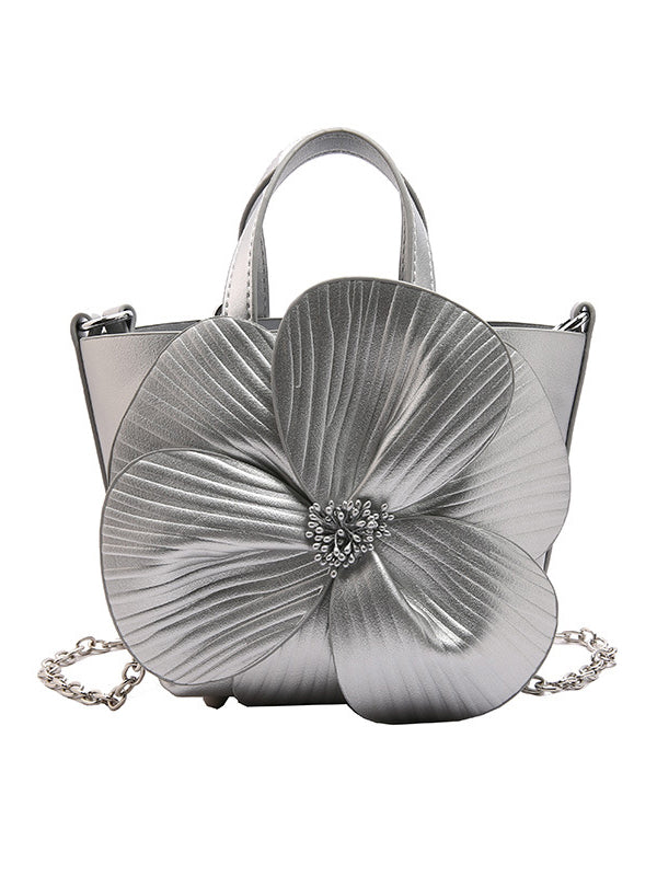 Flower Shape Pleated Split-Joint Tote Bags Handbags Crossbody Bags Bags