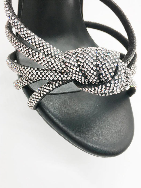 Bandage Knot Rhine Stones Stilettos Pumps Sandals