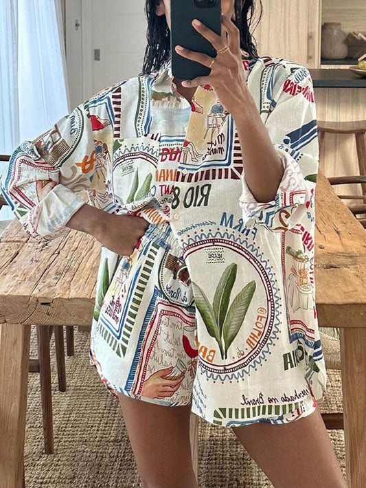 Comfortable Casual Printed Shirt Set