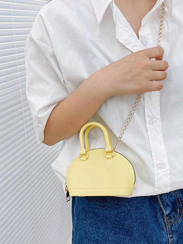 Chains Geometric Zipper Satchels Crossbody Bags