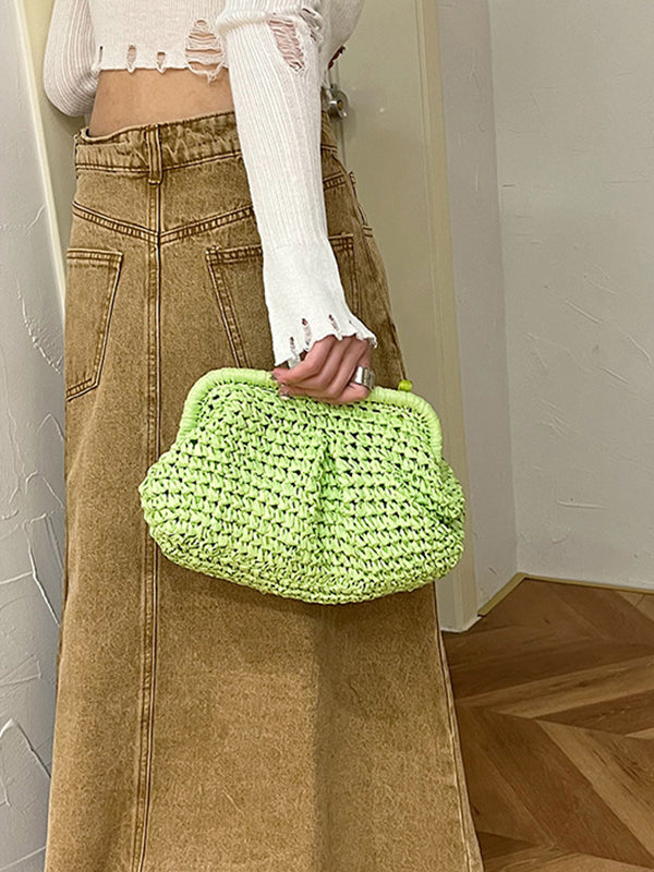 Chains Solid Color Satchels Crossbody Bags