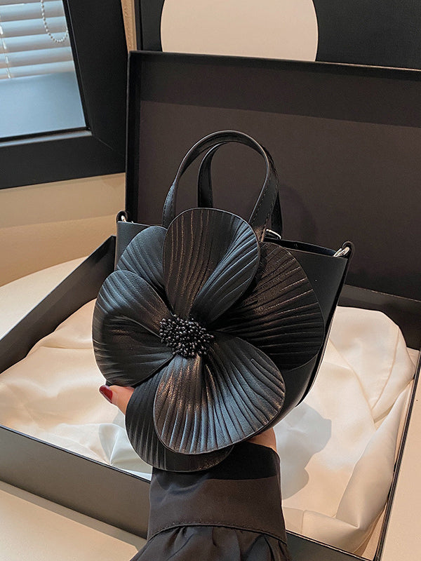 Flower Shape Pleated Split-Joint Tote Bags Handbags Crossbody Bags Bags